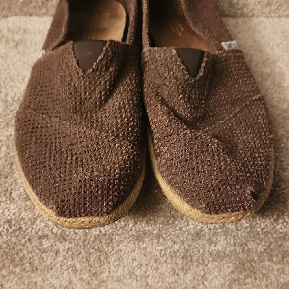 Toms Brown Woven Slip-on Shoes Men's 9 Women's 10